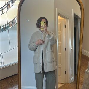 Eddie Bauer Women's Lynden Fleece Parka Jacket in Pumice Size M Sherpa Coat